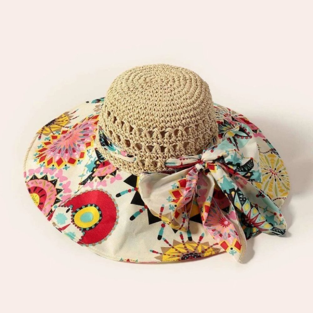 Floral Print Straw Hat - Picture 3 of 5